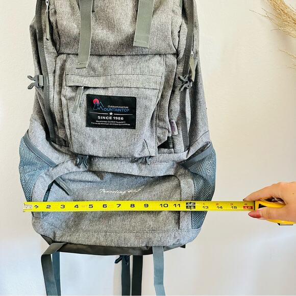 MOUNTAINTOP Silver Grey Hiking Camping Travel Outdoors Backpack Bag Pack Pockets - Picture 5 of 14